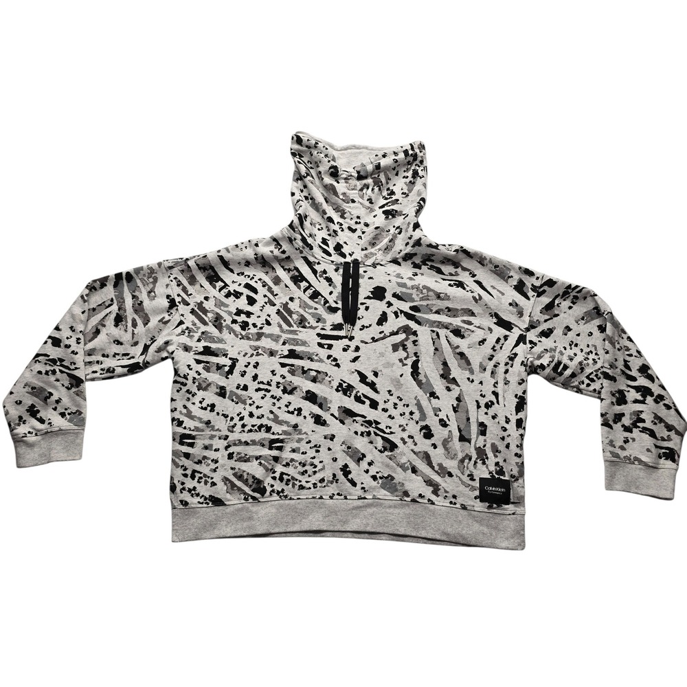 Calvin Klein Performance Cowl Neck Pullover Gray‎ Camo Large